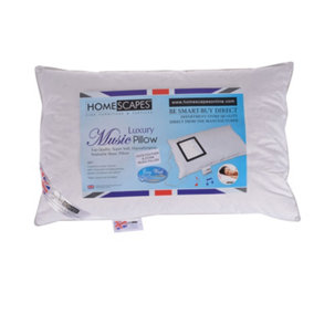 Homescapes Duck Feather and Down Music Pillow With Speakers