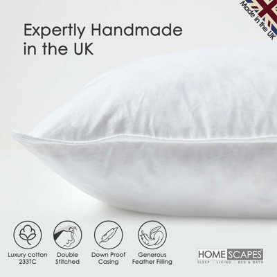 Homescapes Duck Feather Cushion Pads - Luxury Cushion Filler and Inserts 80 x 80 cm (32 x 32")