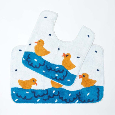 Homescapes Duck Pond Bath Mat and Pedestal Set Price Comparisons | Compare The Build