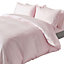 Homescapes Dusky Pink Violet Egyptian Cotton Duvet Cover and Pillowcases 330 TC, Double