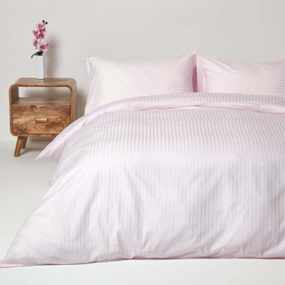 Homescapes Dusky Pink Violet Egyptian Cotton Duvet Cover and Pillowcases 330 TC, King