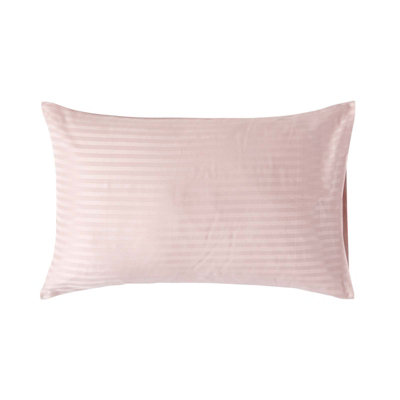 Homescapes Dusky Pink Violet Egyptian Cotton Satin Stripe Housewife Pillowcase 330 TC