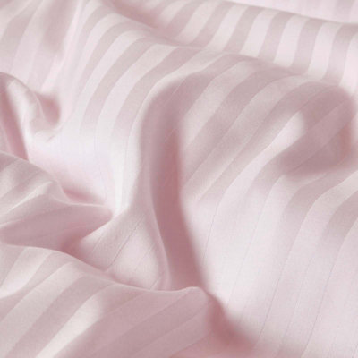 Homescapes Dusky Pink Violet Egyptian Cotton Satin Stripe Housewife Pillowcase 330 TC