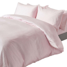 Homescapes Dusky Pink Violet Egyptian Cotton Single Duvet Cover with One Pillowcase, 330 TC