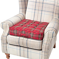 Homescapes Edward Tartan Cotton Armchair Booster Cushion