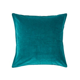 Homescapes Emerald Green Velvet Cushion Cover, 40 x 40 cm
