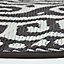 Homescapes Enid Aztec Black & White Round Outdoor Rug, 180 cm