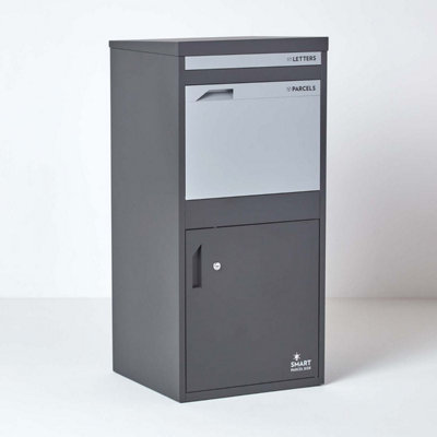Homescapes Extra Large Front & Rear Access Dark Grey Smart Parcel Box