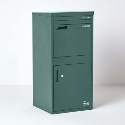 Homescapes Extra Large Front & Rear Access Green Smart Parcel Box