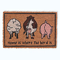 Homescapes Farm Animal Coir Non-Slip Doormat