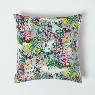 Homescapes Floral Botanical Garden Purple Cushion 46 x 46 cm