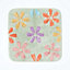Homescapes Floral Multi Colour Cotton Shower Mat