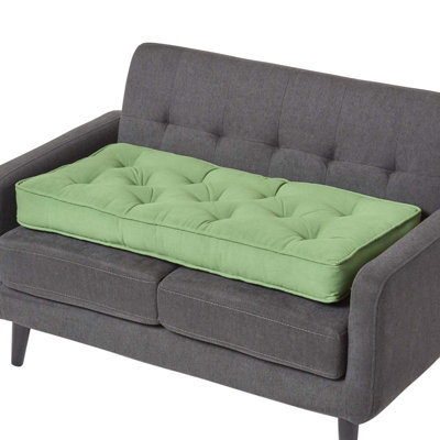 Homescapes Forest Green Cotton 2 Seater Booster Cushion