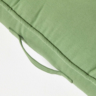 Homescapes Forest Green Cotton 2 Seater Booster Cushion