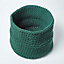 Homescapes Forest Green Cotton Knitted Round Storage Basket, 42 x 37cm