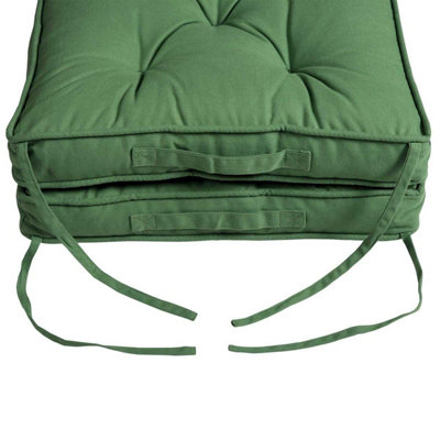 Homescapes Forest Green Cotton Travel Support Booster Cushion