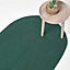 Homescapes Forest Green Handmade Woven Braided Oval Rug, 60 x 90 cm
