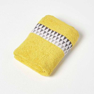 Homescapes Geometric 100% Cotton Hand Towel, Ochre Price Comparisons | Compare The Build