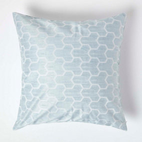 Homescapes Geometric Blue Jacquard Cushion Cover, 60 x 60 cm
