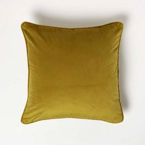 Homescapes Gold Filled Velvet Cushion with Piped Edge 46 x 46 cm