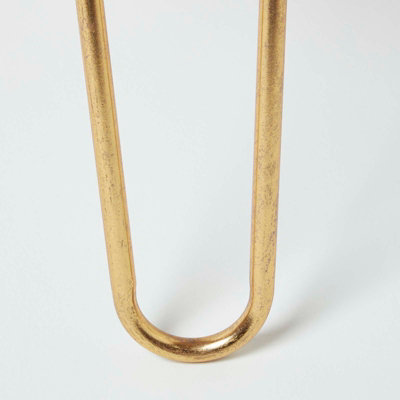 Brushed gold deals hairpin legs