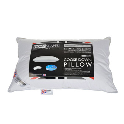 Homescapes Goose Down Pillow with 100% Cotton Case