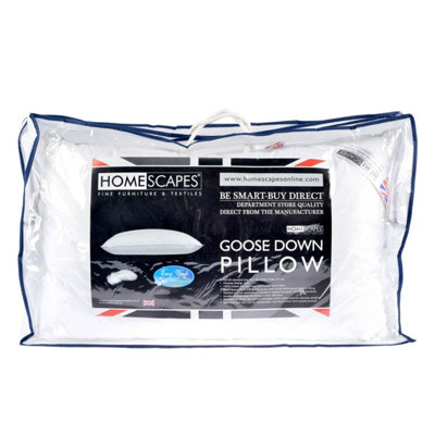 Homescapes Goose Down Pillow with 100% Cotton Case