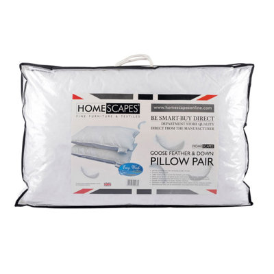 Homescapes Goose Feather and Down Pillow Pair