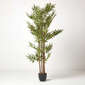Homescapes Green 5ft Bamboo Tree Artificial Plant with Pot, 155 cm