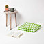 Homescapes Green Block Check Cotton Gingham Floor Cushion, 40 x 40 cm
