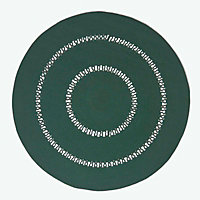 Homescapes Green Crochet Braided Rug 150cm Round
