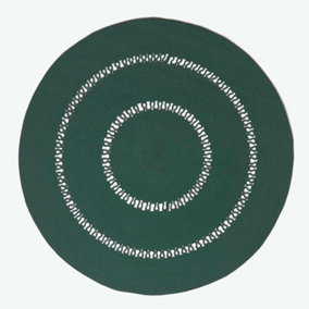 Homescapes Green Crochet Braided Rug 150cm Round