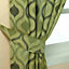 Homescapes Green Modern Wave Jacquard Curtain Tie Back Pair