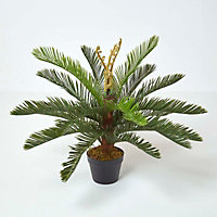 Homescapes Green 'Sago Palm' Artificial Cycas Plant with Pot, 75 cm