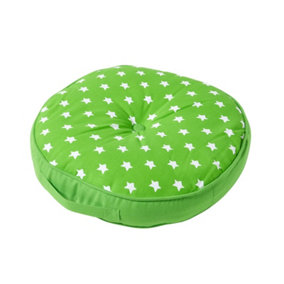 Homescapes Green Stars Round Floor Cushion
