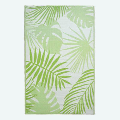 Homescapes Green Tropical Leaf Pattern Reversible Outdoor Rug | DIY at B&Q