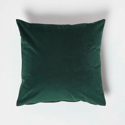 Homescapes Green Velvet Cushion, 45 x 45 cm