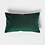 Homescapes Green Velvet Cushion, Bolster 30 x 50 cm