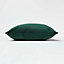 Homescapes Green Velvet Cushion, Bolster 30 x 50 cm