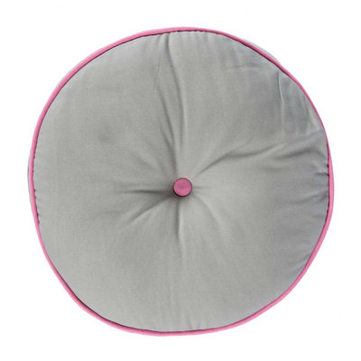 Homescapes Grey and Pink Round Floor Cushion DIY at B Q