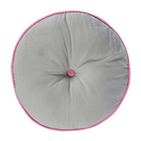 Homescapes Grey and Pink Round Floor Cushion