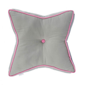 Homescapes Grey and Pink Star Floor Cushion