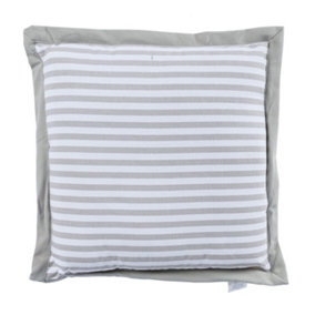 Homescapes Grey and White Striped Seat Pad