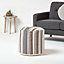 Homescapes Grey, Black and White Stripe Bean Filled Pouffe Tall 45 x 40 cm