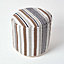 Homescapes Grey, Black and White Stripe Bean Filled Pouffe Tall 45 x 40 cm