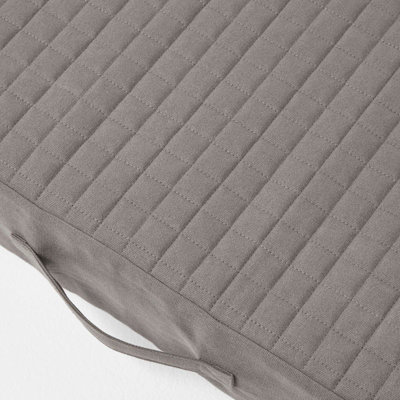 Homescapes Grey Cotton Orthopaedic Foam 2 Seater Booster Cushion