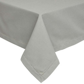 Homescapes Grey Cotton Round Tablecloth 178 cm