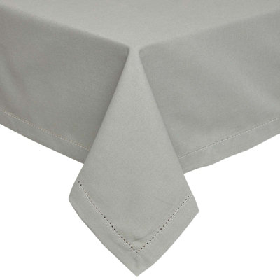 Homescapes Grey Cotton Square Tablecloth 137 x 137 cm