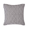 Homescapes Grey Diamond Cable Knit Cushion Cover, 45 x 45 cm