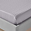 Homescapes Grey Egyptian Cotton Satin Stripe Flat Sheet 330 TC, King